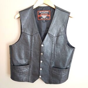 Interstate Leather Motorcycle Biker Vest Size Large